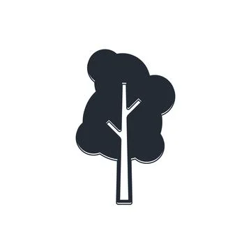 Black Tree icon isolated on white background. Forest symbol.  Vector Stock Illustration