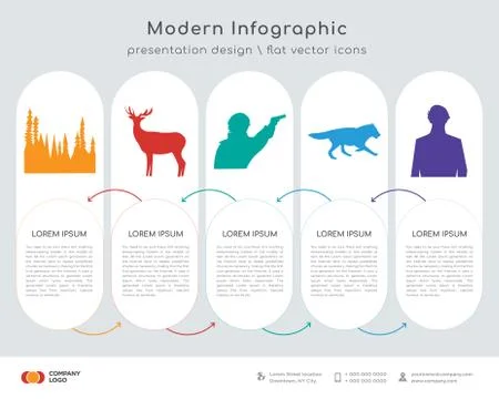 Black tree infographics design Stock Illustration