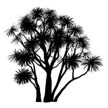 Black tree isolated on white background. Silhouette tree Stock Illustration
