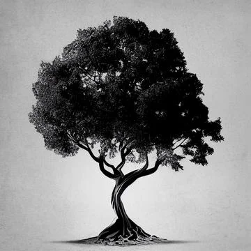 Black tree of live icon on white background Stock Illustration