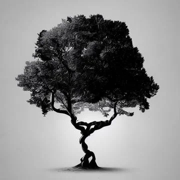 Black tree of live icon on white background Stock Illustration