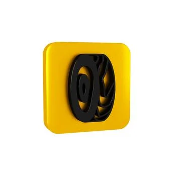 Black Tree rings icon isolated on transparent background. Wooden cross sect.. 스톡 일러스트