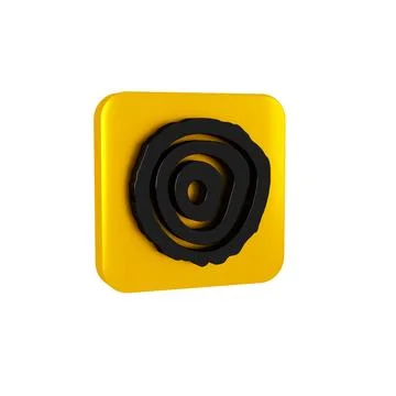Black Tree rings icon isolated on transparent background. Wooden cross sect.. Illustrazione stock