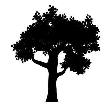 Black tree silhouette Stock Illustration