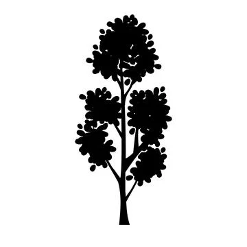 Black tree silhouette Stock Illustration