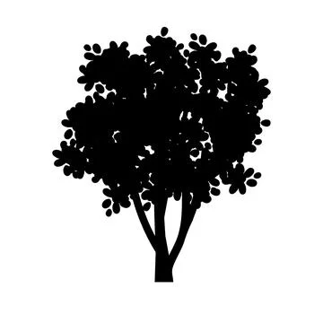 Black tree silhouette Stock Illustration