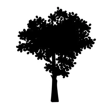 Black tree silhouette Stock Illustration