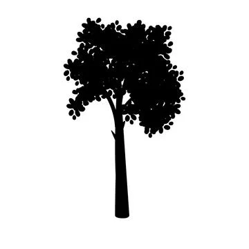 Black tree silhouette Stock Illustration