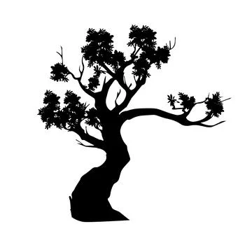 Black tree silhouette Stock Illustration