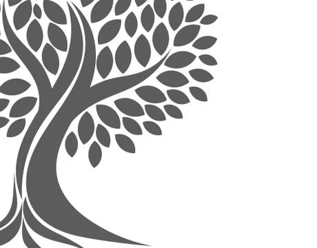 Black tree symbolic shape background. Vector illustration. Stock Illustration