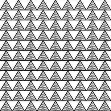 Black Triangle Aztec Seamless on White Background. Vector Illustration Stock Illustration