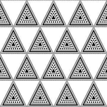Black Triangle Aztec on White Background. Stock Illustration