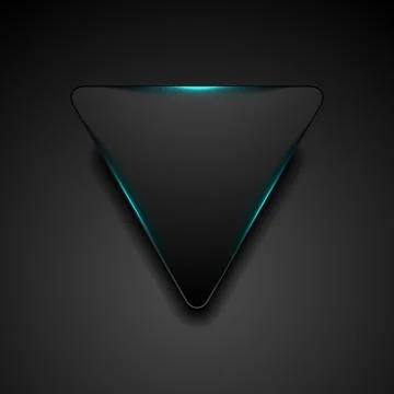 Black triangle with glowing blue light abstract background Stock Illustration