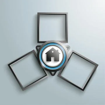 Black Triangle House 3 Frames Cycle Stock Illustration