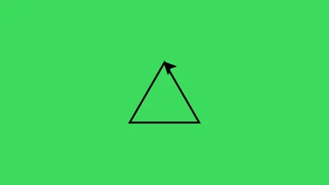 Black triangle line is drawn with mouse pointer animation Stock Footage 333633972