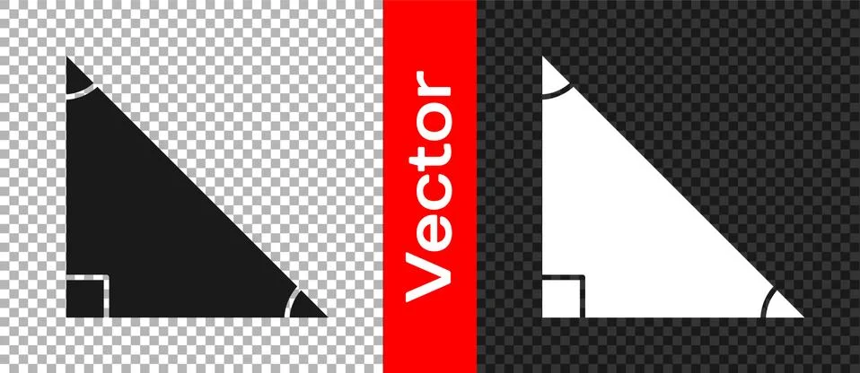 Black Triangle math icon isolated on transparent background. Vector Stock Illustration