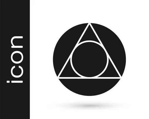 Black Triangle math icon isolated on white background. Vector Illustrazione stock