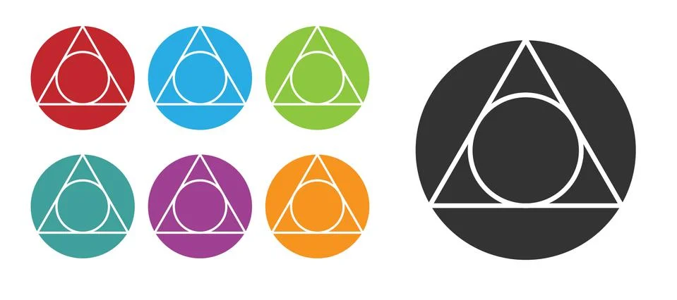 Black Triangle math icon isolated on white background. Set icons colorful Stock Illustration