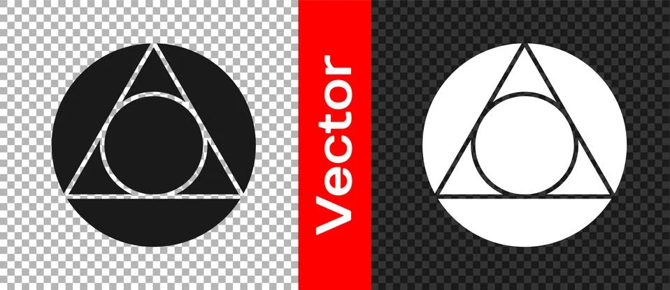 Black Triangle math icon isolated on transparent background. Vector Stock Illustration