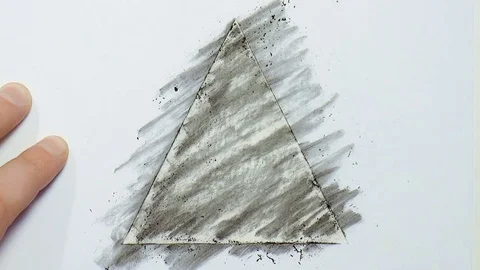 Black triangle painted with coal Stock Footage 79848445