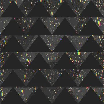 Black triangle pattern with grunge spots. Stock Illustration