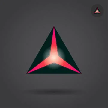 Black triangle with red hole Stock Illustration