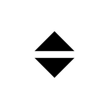 Black triangle scroll up and down arrow icon for user interface design Stock Illustration