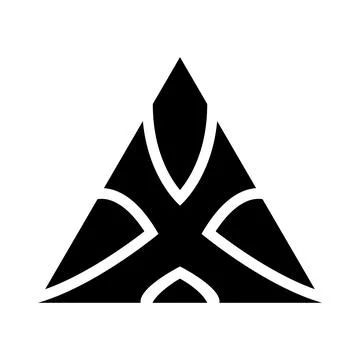 Black Triangle Shaped Letter X Icon Stock Illustration