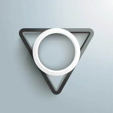 Black triangle white ring Stock Illustration
