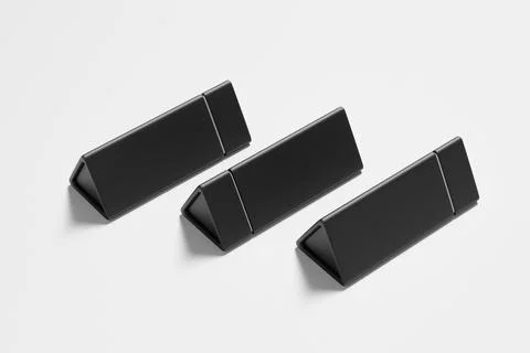 Black trianglular box mockup, triangular paper tube packaging mockup Illustrazione stock