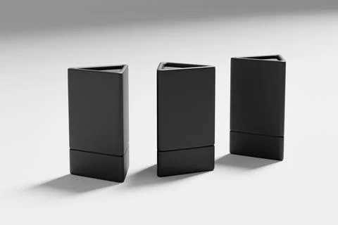 Black trianglular box mockup, triangular paper tube packaging mockup 스톡 일러스트