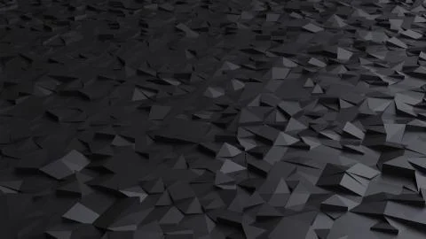 Black triangular abstract background, Grunge surface, 3d Rendering Illustrazione stock