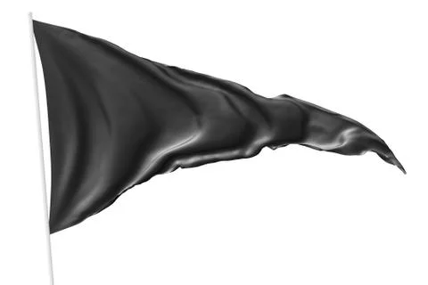 Black triangular flag with flagpole 스톡 일러스트