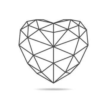 Black triangular heart icon. Vector illustration. 스톡 일러스트