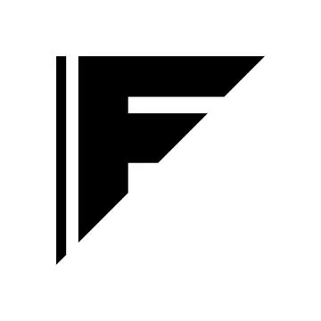 Black Triangular Letter F Icon Stock Illustration