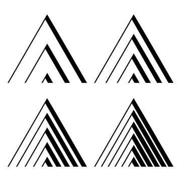 Black triangular logo stripes in a modern style. Colorful geometric logo. Design 스톡 일러스트