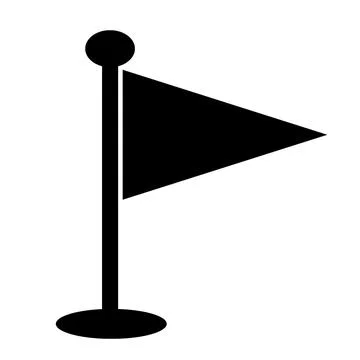 Black Triangular Pennant Flag on Pole Illustrazione stock