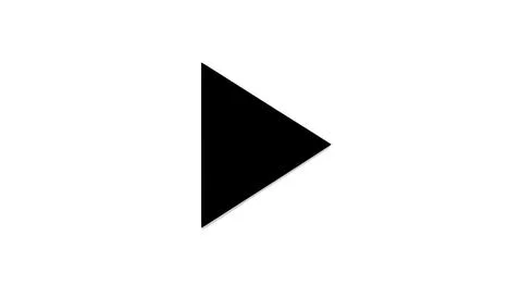 A black triangular play button symbol on a plain background Stock Illustration