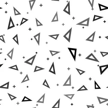 Black Triangular ruler icon isolated seamless pattern on white background Stock Illustration