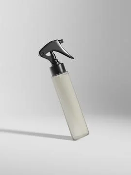 Black Trigger spray bottle mockup, translucent PET plastic sprayer packaging Stock Illustration