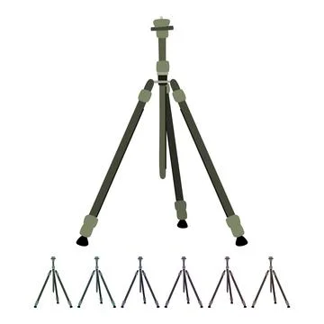 Black tripod camera vector cartoon graphic Illustrazione stock
