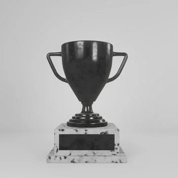 Black Trophy competition in the dark on the abstract blurred light background Иллюстрация