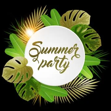 Black tropical background Stock Illustration