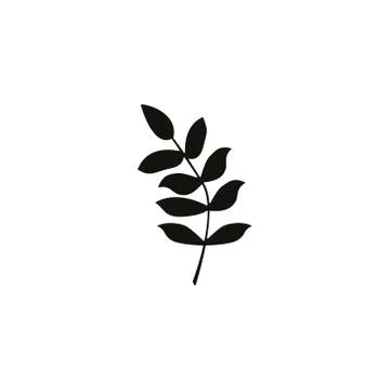 Black tropical leaf on white background for decoration design Stock Illustration