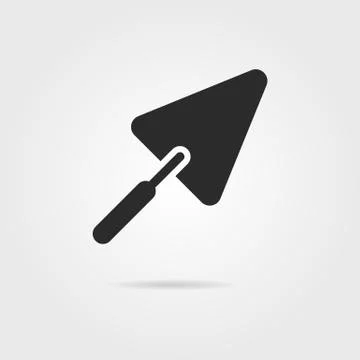 Black trowel icon with shadow Stock Illustration