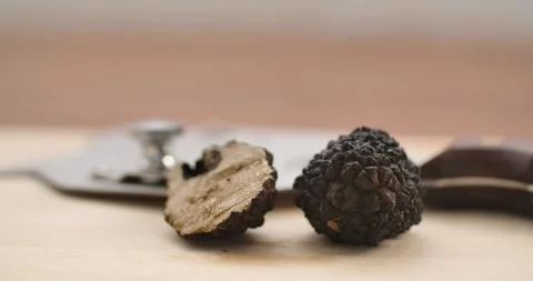 Black Truffle on the Table Stock Footage 142313632