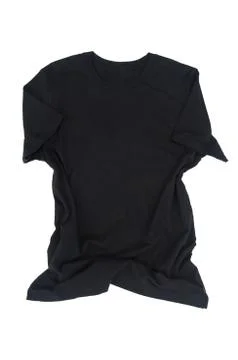 Black tshirt front isolated Stock Photos
