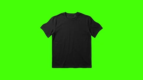  Black TShirt Mockup on Green Screen Seamless Loop Animation Stock Footage 341601741