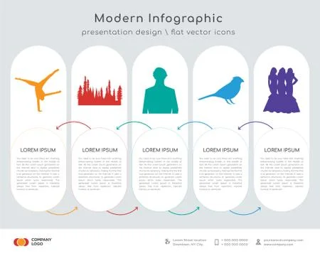 Black tumbling infographics design Stock Illustration