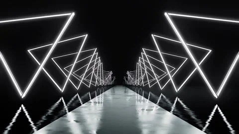 Black tunnel with seamless looping of light and shadow as the stage background Stock Footage 327120620